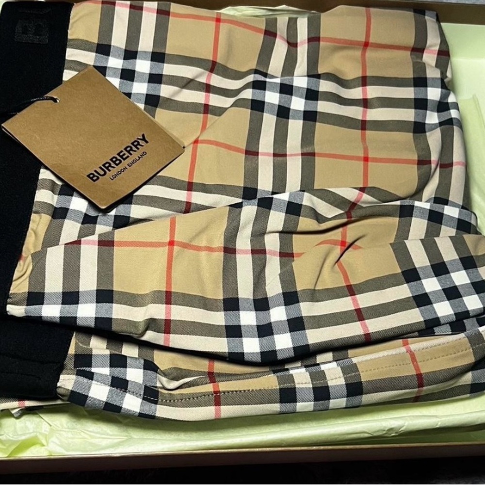 Burberry Beige and Red Plaid Scarf